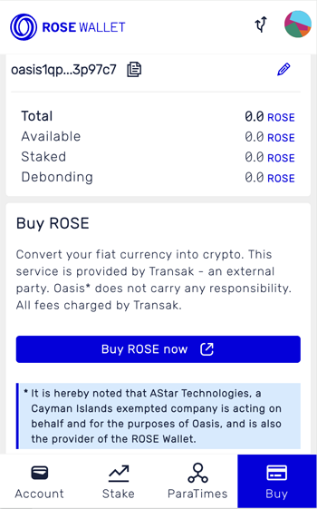 Buy tokens directly from the wallet